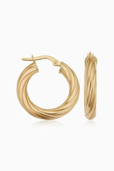 ORADINA ORADINA 14K GOLD WITH A TWIST ROUND HOOPS