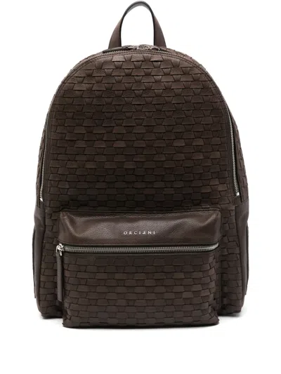 ORCIANI WOVEN LEATHER BACKPACK