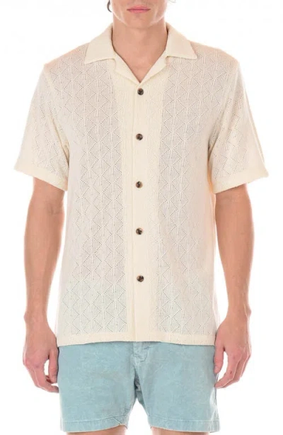 ORIGINAL PAPERBACKS ORIGINAL PAPERBACKS CAPRI GEOMETRIC POINTELLE KNIT CAMP SHIRT