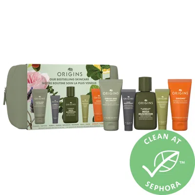 ORIGINS 6 PIECE TRAVEL SIZE CLEANSING & MOISTURIZING BEST-SELLERS SET