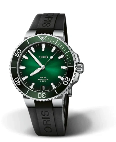 ORIS ORIS AQUIS GREEN DIAL RUBBER MEN'S WATCH 01 400 7769 4157-07 4 22 74FC