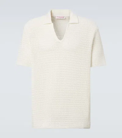 ORLEBAR BROWN BATTEN CROCHET COTTON POLO SHIRT
