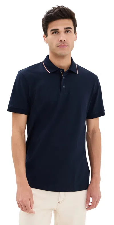 ORLEBAR BROWN DOMINIC FINE RIBBON POLO NIGHT IRIS