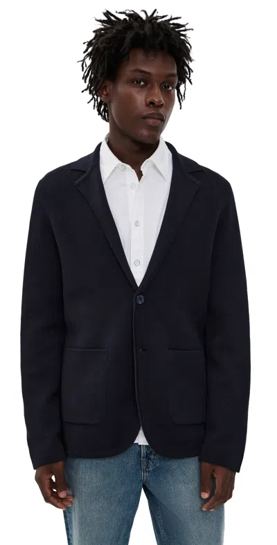 ORLEBAR BROWN RAINER PIQUE CARDIGAN NIGHT IRIS