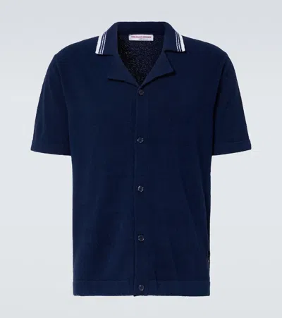 ORLEBAR BROWN TIERNAN COTTON-BLEND BOUCLÉ SHIRT