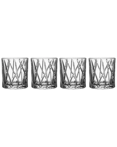 ORREFORS DNU ORREFORS SET OF FOUR 8OZ DOUBLE OLD-FASHIONED GLASS SET