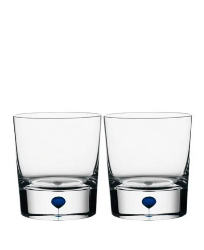 ORREFORS INTERMEZZO BLUE WHISKEY, SET OF 2