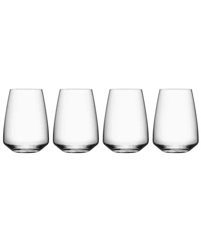 ORREFORS ORREFORS SET OF 4 PULSE STEMLESS GLASSES