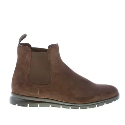 ORTIGNI ORTIGNI HERREN SCHUHE DUNKELBRAUN WILDLEDER CHELSEA STIEFELETTE MADE IN ITALY