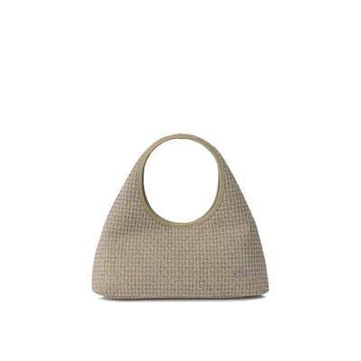 ORYANY GREEN WAFFLE CANVAS WOMEN'S TOTE BAG - OLIVE