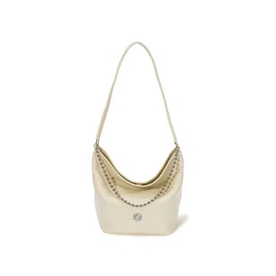 ORYANY WOMEN'S NEUTRALS BALL CHAIN BUCKET BAG - LEMON CREAM