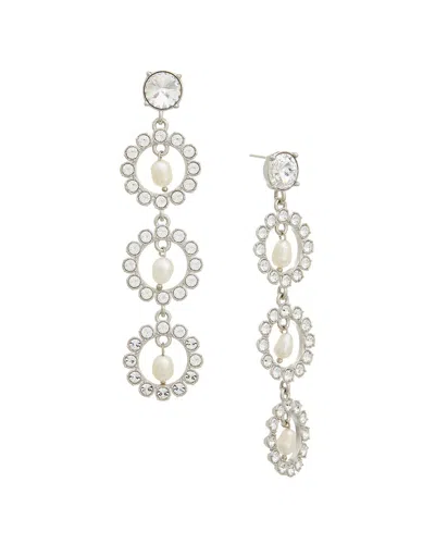 OSCAR DE LA RENTA OSCAR DE LA RENTA CRYSTAL DISC TRIPLE EARRINGS