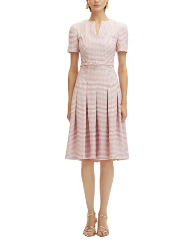 OSCAR DE LA RENTA OSCAR DE LA RENTA LUREX BELTED TWEED DRESS