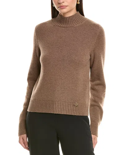 OSCAR DE LA RENTA OSCAR DE LA RENTA MOCK NECK CASHMERE SWEATER