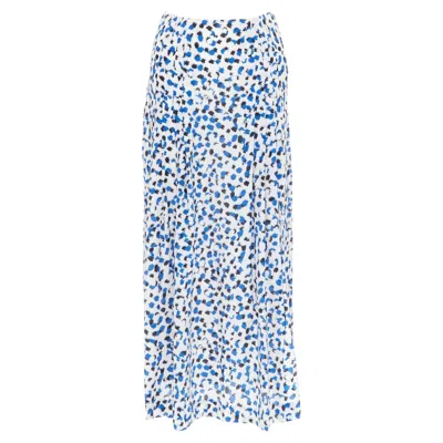 OSCAR DE LA RENTA OSCAR DE LA RENTA SILK ABSTRACT PRINT MIDI SKIRT