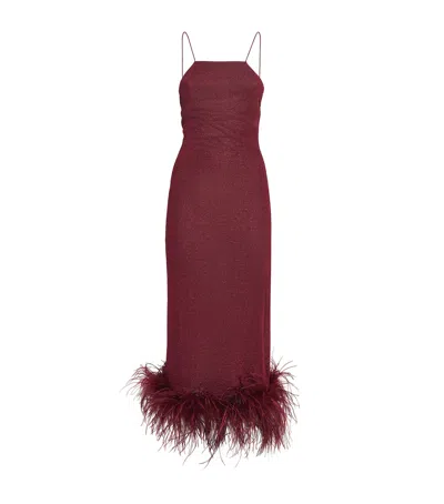 OSEREE LUMIÈRE FEATHER MIDI DRESS