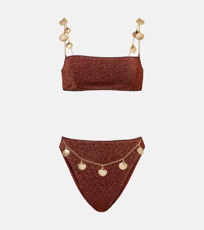 OSEREE OSÉREE LUMIÈRE SHELLS EMBELLISHED BIKINI