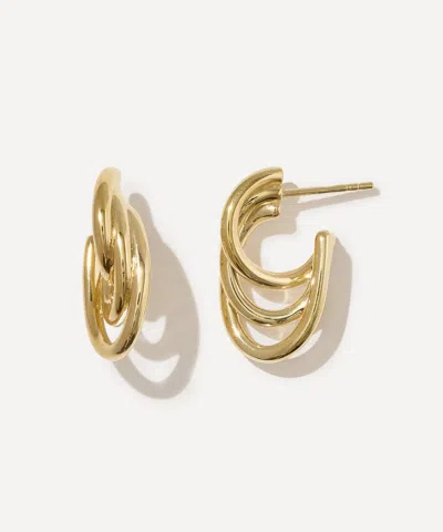 OTIUMBERG OTIUMBERG 14CT GOLD-PLATED VERMEIL SILVER GATHERED SONDER HOOP EARRINGS
