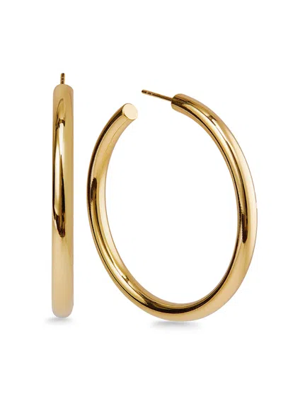 OTIUMBERG OTIUMBERG CHUNKY LARGE 14KT GOLD VERMEIL HOOP EARRINGS