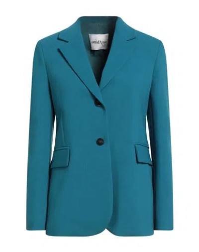 OTTOD'AME OTTOD'AME WOMAN BLAZER TURQUOISE SIZE 4 POLYESTER, VISCOSE, ELASTANE