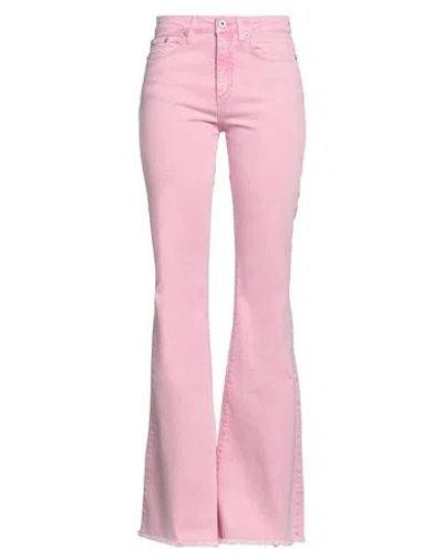 OTTOD'AME OTTOD'AME WOMAN JEANS PINK SIZE 26 COTTON, ELASTANE