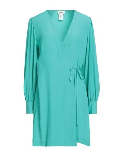 OTTOD'AME OTTOD'AME WOMAN MINI DRESS TURQUOISE SIZE 6 ACETATE, SILK