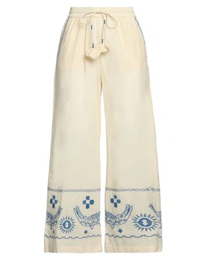 OTTOD'AME OTTOD'AME WOMAN PANTS IVORY SIZE 10 COTTON