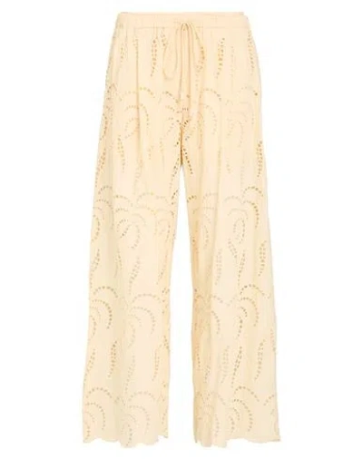 OTTOD'AME OTTOD'AME WOMAN PANTS PASTEL YELLOW SIZE 10 COTTON
