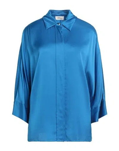 OTTOD'AME OTTOD'AME WOMAN SHIRT BLUE SIZE 10 VISCOSE