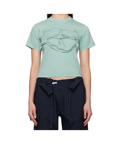 OTTOLINGER BLUE DISTRESSED FITTED T-SHIRT