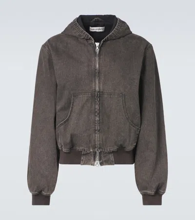 OUR LEGACY BANK COATED DENIM ZIP-UP HOODIE