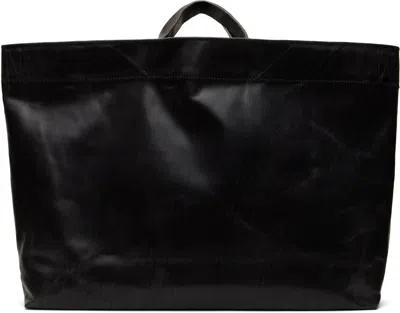 OUR LEGACY BLACK OBLONG LEATHER TOTE