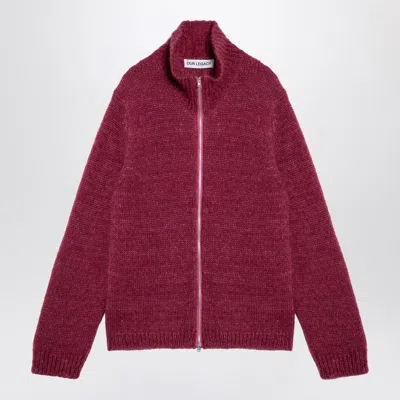 OUR LEGACY RUBY-COLOURED ZIPPED CARDIGAN