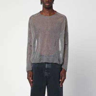 OUR LEGACY SEMI-TRANSPARENT GREY SWEATER IN SILK BLEND