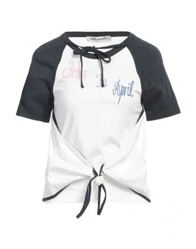 OUR LEGACY OUR LEGACY WOMAN T-SHIRT WHITE SIZE 10 COTTON