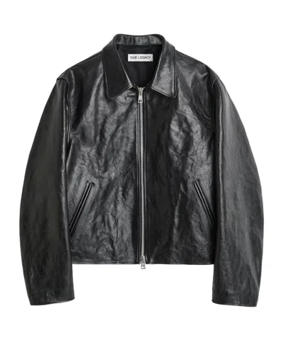 OUR LEGACY ZIPPERED LONG-SLEEVED LEATHER JACKET