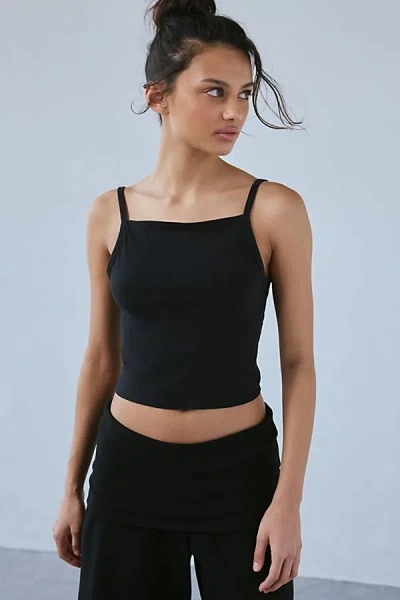 OUT FROM UNDER ESSENTIAL COTTON COMPRESSION APRON CAMI IN BLACK, WOMEN'S AT URBAN OUTFITTERS