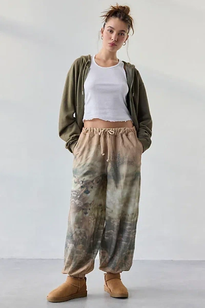 OUT FROM UNDER KAI PRINTED EXTREME BARREL JOGGERS PANT IN NEUTRAL, WOMEN'S AT URBAN OUTFITTERS