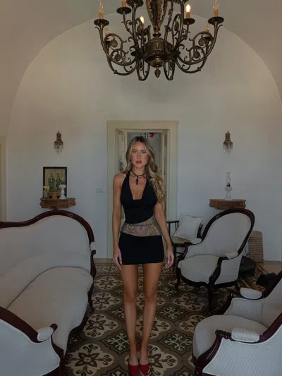 OUTCAST CRIMSON MINI DRESS BLACK