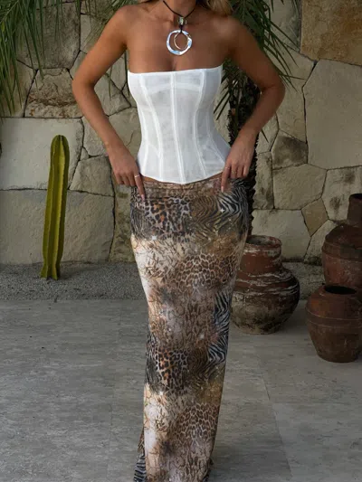 OUTCAST SOLA MESH CORSET TOP WHITE