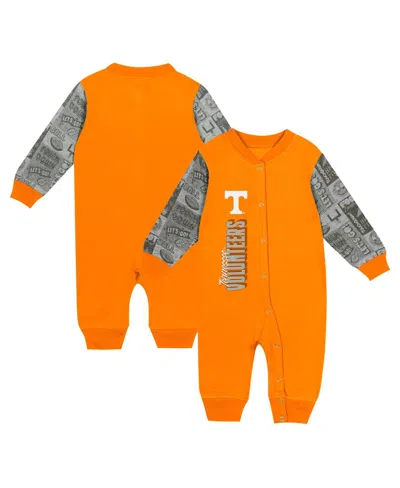 OUTERSTUFF BABY BOYS AND GIRLS TENNESSEE ORANGE TENNESSEE VOLUNTEERS PLAYBOOK COLOR BLOCK LONG SLEEVE COVERALLS
