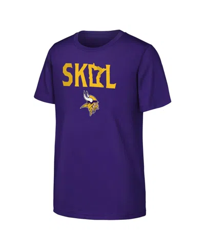 OUTERSTUFF BIG BOYS AND GIRLS PURPLE MINNESOTA VIKINGS TEAM SPIRIT T-SHIRT