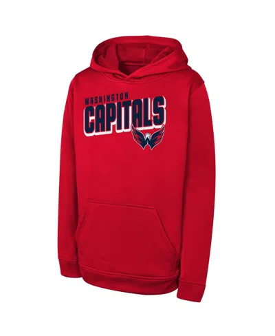 OUTERSTUFF BIG BOYS AND GIRLS RED WASHINGTON CAPITALS CYBER PUNK PERFORMANCE HOODIE