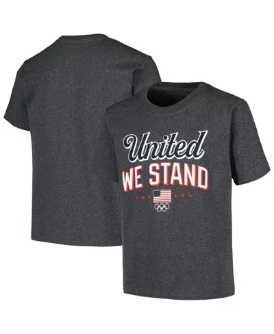 OUTERSTUFF BIG BOYS AND GIRLS TEAM USA HEATHER CHARCOAL VICTORY T-SHIRT
