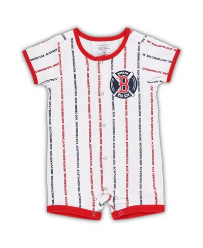 OUTERSTUFF INFANT BOYS AND GIRLS WHITE BOSTON RED SOX BALL HITTER COVERALL