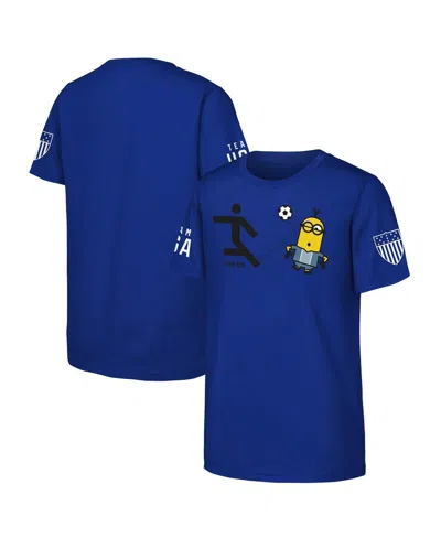 OUTERSTUFF MEN'S AND WOMEN'S ROYAL TEAM USA MINIONS SOCCER T-SHIRT