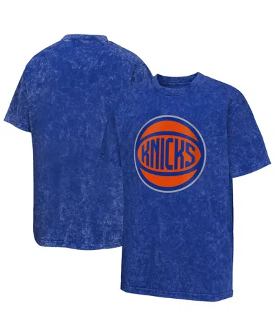 OUTERSTUFF MEN'S BLUE NEW YORK KNICKS RUGGED DEFENSE T-SHIRT