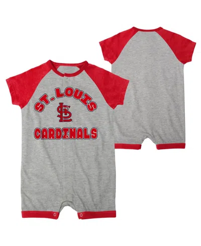 OUTERSTUFF NEWBORN AND INFANT BOYS AND GIRLS HEATHER GRAY ST. LOUIS CARDINALS EXTRA BASE HIT RAGLAN FULL-SNAP R