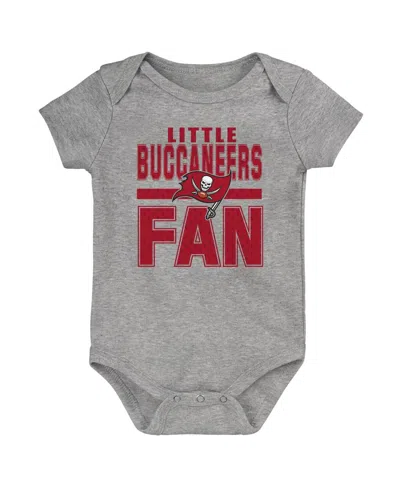 OUTERSTUFF NEWBORN AND INFANT BOYS AND GIRLS HEATHERED GRAY TAMPA BAY BUCCANEERS LITTLE FAN BODYSUIT