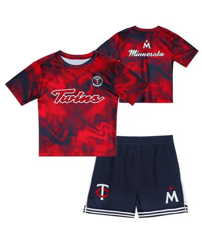 OUTERSTUFF PRESCHOOL 2-PIECE RED MINNESOTA TWINS HITTER INFIELDER SET